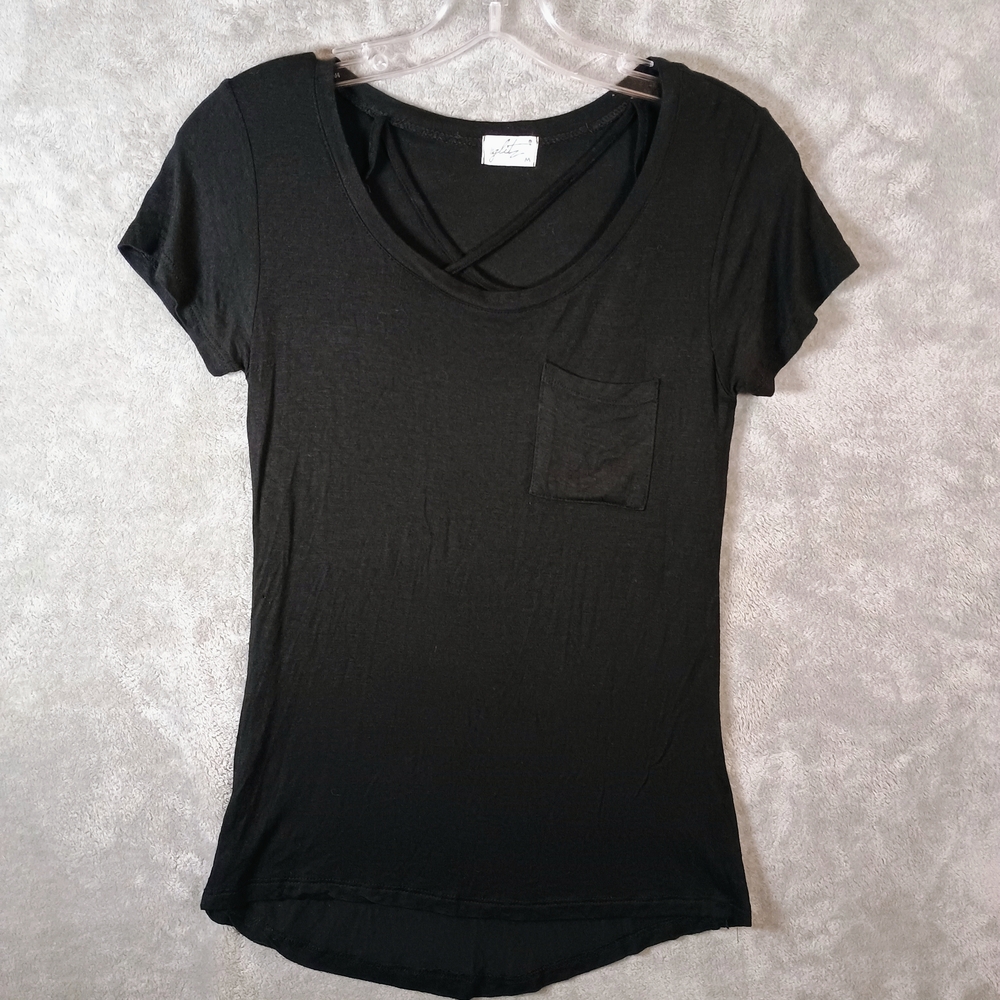 Women's Black Short Sleeve Top